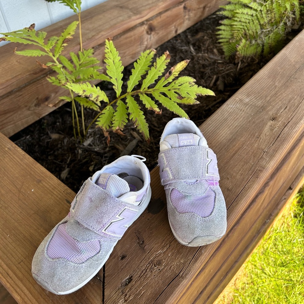 New Balance Kids' Lavender and Light Gray Sneakers
